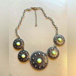 Southwestern Boho Metal & Faux Stone Necklace